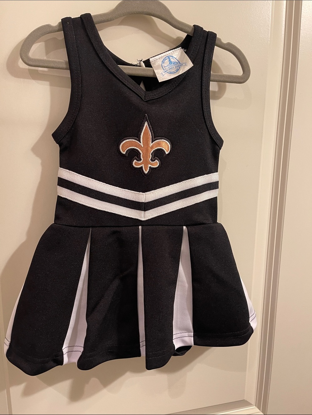 Kids Black Cheer Dress with SaintsNFL - Picture 3 of 7
